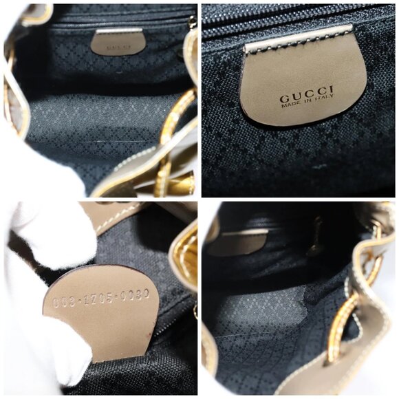 GUCCI Bamboo Backpack Enamel Gold 003 1705 0030 Auth BA4926 - Picture 14 of 15